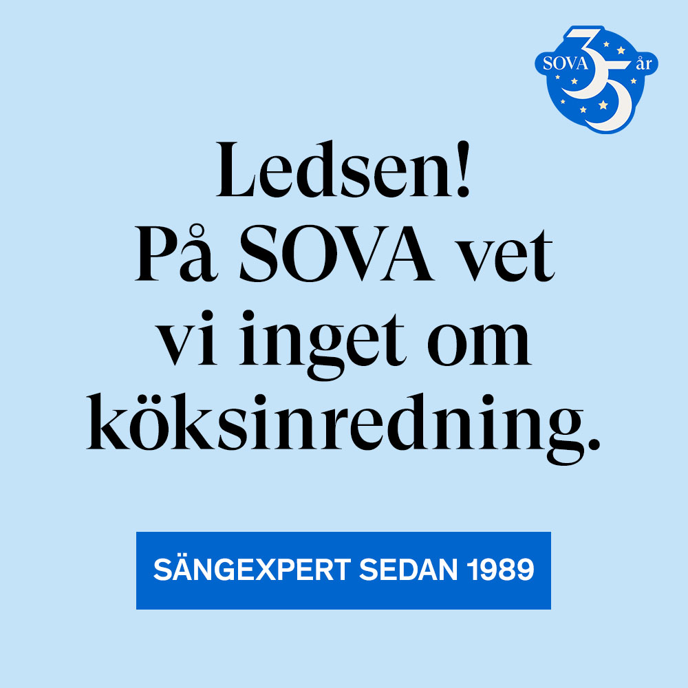 Beklagar! På SOVA kan vi inget om utemöbler. Sängexpert sedan 1989!